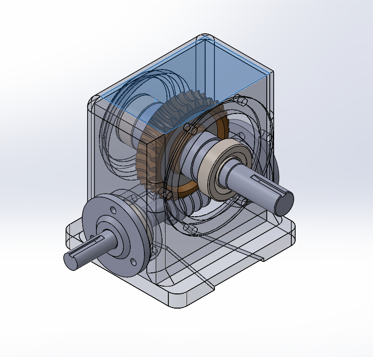 Render CAD de reductor de velocidad para tortilladora
